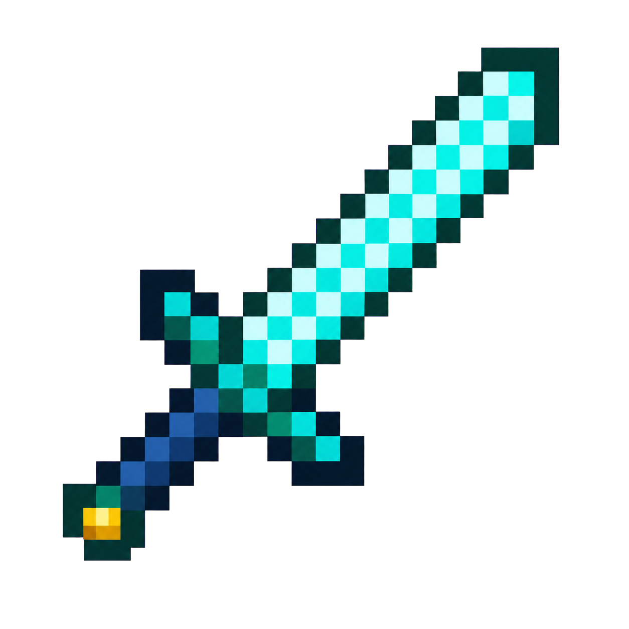 Pixel-art diamond sword